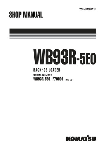 Unlock the full potential of your KOMATSU WB93R-5E0 Backhoe Loader with the comprehensive SHOP MANUAL WENBM00110, available in a convenient PDF format. This essential guide provides detailed insights into maintenance, troubleshooting, and repair procedures, ensuring your equipment operates at peak performance. With easy navigation and clear illustrations, this manual is designed for both seasoned professionals and DIY enthusiasts, making it an invaluable resource for keeping your backhoe loader in top condi