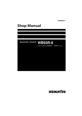 Unlock the full potential of your KOMATSU WB93R-8 Backhoe Loader with the comprehensive SHOP MANUAL (WENBM00171) in PDF format. This essential guide provides detailed insights into maintenance, troubleshooting, and repair procedures, ensuring your equipment operates at peak performance. With easy navigation and clear illustrations, this manual is designed for both seasoned professionals and DIY enthusiasts, making it an invaluable resource for keeping your backhoe loader in top condition. Don't miss out on 