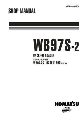 Unlock the full potential of your KOMATSU WB97S-2 backhoe loader with the comprehensive shop manual (WEBM002404) in PDF format. This essential resource provides detailed diagrams, maintenance tips, and troubleshooting guidance, ensuring you can keep your equipment running smoothly and efficiently. Perfect for both seasoned professionals and DIY enthusiasts, this manual is your go-to guide for maximizing performance and minimizing downtime. Download your copy today and take the first step towards enhanced pr