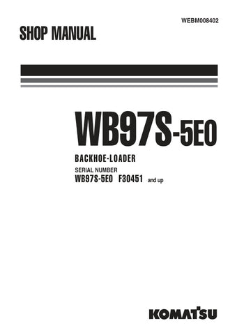 Unlock the full potential of your KOMATSU WB97S-5E0 Backhoe Loader with the comprehensive Shop Manual (WEBM008402) in PDF format. This essential guide provides detailed insights into maintenance, troubleshooting, and repair procedures, ensuring your equipment operates at peak performance. With easy navigation and clear illustrations, this manual is designed for both seasoned professionals and DIY enthusiasts, making it an invaluable resource for keeping your backhoe loader in top condition. Don't miss out o