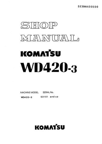 Unlock the full potential of your KOMATSU WD420-3 with the comprehensive SHOP MANUAL SEBMA00500, available in a convenient PDF format. This essential resource provides detailed insights into maintenance, troubleshooting, and repair procedures, ensuring your equipment operates at peak performance. With easy navigation and clear illustrations, this manual is designed for both seasoned professionals and DIY enthusiasts, making it an invaluable addition to your toolkit. Don't miss the opportunity to enhance you