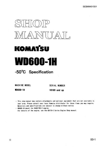 Unlock the full potential of your KOMATSU WD600-1H with the comprehensive SHOP MANUAL SEBMW01501, designed specifically for models 10169 and up. This PDF file is an essential resource for maintenance and repair, providing detailed diagrams, step-by-step instructions, and troubleshooting tips to keep your equipment running smoothly. Enhance your operational efficiency and reduce downtime with this invaluable guide, ensuring you have the knowledge at your fingertips to tackle any challenge with confidence.
