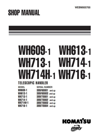 Unlock the full potential of your KOMATSU telescopic handlers with the comprehensive WH609-1, WH613-1, WH713-1, WH714-1, WH714H-1, and WH716-1 Shop Manual (WEBM005700) in PDF format. This essential resource provides detailed schematics, maintenance guidelines, and troubleshooting tips, ensuring your equipment operates at peak performance. Perfect for technicians and operators alike, this manual is designed to enhance your understanding and efficiency, making it an indispensable tool for anyone working with 