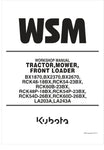 Unlock the full potential of your KUBOTA BX1860, BX2360, or BX2660 with the comprehensive Workshop Manual (9Y111-01953) in PDF format. This essential guide covers everything you need to know about your RCK48-18BX, RCK54-23BX, RCK60B-23BX, RCK48P-18BX, RCK54P-23BX, and LA203/243 models, providing detailed instructions for maintenance, troubleshooting, and repairs. With easy navigation and clear diagrams, this manual ensures you can keep your equipment running smoothly and efficiently, saving you time and mon