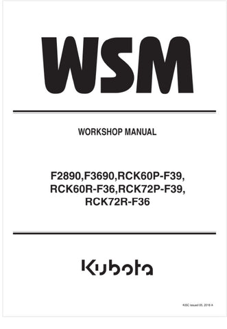 Unlock the full potential of your KUBOTA equipment with the comprehensive Workshop Manual for models F2890, F3690, RCK60P-F39, RCK60R-F36, RCK72P-F39, and RCK72R-F36. This PDF file is an essential resource for both seasoned mechanics and DIY enthusiasts, providing detailed instructions and insights to keep your machinery running smoothly.