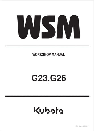 Unlock the full potential of your KUBOTA G23 and G26 Mover with the comprehensive Engine Workshop Manual (9Y111-02941) in PDF format. This essential guide provides detailed insights into the engine's mechanics, ensuring you have the knowledge to maintain and repair your equipment effectively.