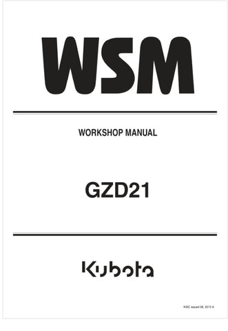 Unlock the full potential of your KUBOTA GZD21 Zero Turn Mower with the comprehensive Workshop Manual (9Y011-15261) in PDF format. This essential guide provides detailed instructions, diagrams, and troubleshooting tips to ensure your mower operates at peak performance.