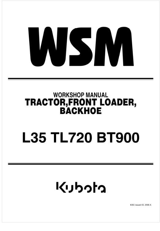 Unlock the full potential of your KUBOTA L35, TL720, and BT900 with the comprehensive workshop manual (part number 97897-11642) available in a convenient PDF format. This essential guide provides detailed instructions, diagrams, and troubleshooting tips to ensure your equipment operates at peak performance. Whether you're a seasoned mechanic or a DIY enthusiast, this manual is your go-to resource for maintenance and repairs, helping you save time and money while keeping your machinery in top shape. Don't mi