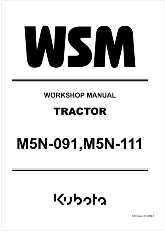 Unlock the full potential of your KUBOTA M5N-091 and M5N-111 tractors with the comprehensive Workshop Manual (9Y111-15657) in PDF format. This essential guide provides detailed instructions, diagrams, and troubleshooting tips to ensure your equipment runs smoothly and efficiently. Whether you're performing routine maintenance or tackling complex repairs, this manual is your go-to resource for maximizing performance and longevity. Download your copy today and keep your tractors in peak condition!
