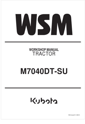  Unlock the full potential of your KUBOTA M7040DT-SU tractor with the comprehensive Workshop Manual (9Y111-04573) in PDF format. This essential guide provides detailed instructions, schematics, and troubleshooting tips to ensure your tractor operates at peak performance. Whether you're a seasoned mechanic or a DIY enthusiast, this manual is designed to help you maintain, repair, and optimize your equipment with confidence. Download your copy today and keep your tractor running smoothly for years to come!