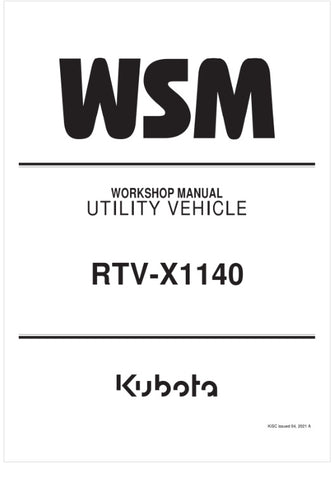 Unlock the full potential of your KUBOTA RTV-X1140 Utility Vehicle with the comprehensive Workshop Manual (9Y111-09967) in PDF format. This essential guide is designed to provide you with detailed insights into maintenance, troubleshooting, and repair procedures, ensuring your vehicle operates at peak performance.