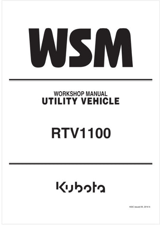 Unlock the full potential of your KUBOTA RTV1100 with the comprehensive Workshop Manual (9Y111-00115) in PDF format. This essential guide provides detailed instructions and diagrams, ensuring you have all the information needed for maintenance, repairs, and troubleshooting.