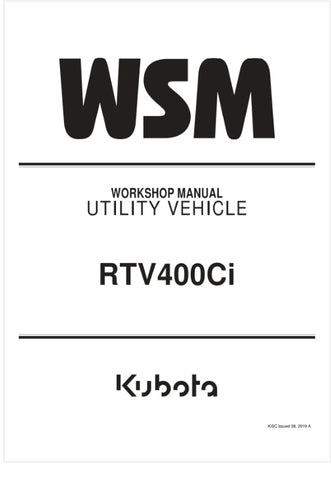 Unlock the full potential of your KUBOTA RTV400CI with the comprehensive Utility Workshop Manual (9Y111-07106) in PDF format. This essential guide provides detailed insights into maintenance, troubleshooting, and repair procedures, ensuring your vehicle operates at peak performance.