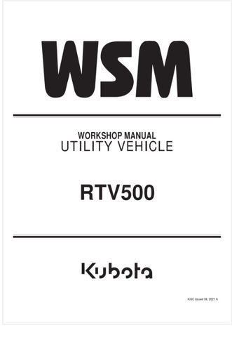 Unlock the full potential of your KUBOTA RTV500 Utility Vehicle with the comprehensive Workshop Manual (9Y111-01409) in PDF format. This essential guide provides detailed instructions and insights, ensuring you have everything you need for maintenance, repairs, and troubleshooting.