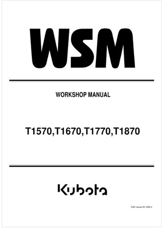 Unlock the full potential of your KUBOTA T1570, T1670, T1770, and T1870 with the comprehensive Workshop Manual (9Y011-15140) in PDF format. This essential guide provides detailed instructions, diagrams, and troubleshooting tips to ensure your equipment runs smoothly and efficiently. Whether you're a seasoned mechanic or a DIY enthusiast, this manual is your go-to resource for maintenance and repairs, helping you save time and money while keeping your machinery in top condition. Download your copy today and 
