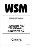 Unlock the full potential of your KUBOTA T2090BR-AU, T2290KW-AU, and T2290KWT-AU with the comprehensive Workshop Manual (9Y111-18082) in PDF format. This essential guide provides detailed instructions, diagrams, and troubleshooting tips to ensure your equipment runs smoothly and efficiently. Perfect for both seasoned mechanics and DIY enthusiasts, this manual empowers you to perform maintenance and repairs with confidence, saving you time and money. Download your copy today and keep your KUBOTA machinery in