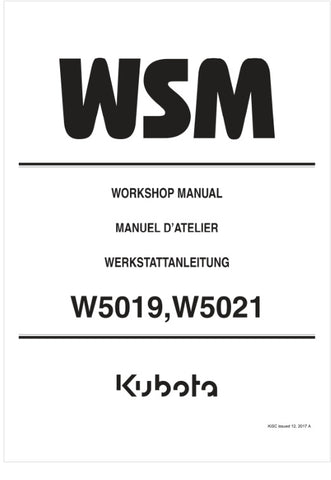 Unlock the full potential of your KUBOTA W5019 and W5021 walk-behind mowers with the comprehensive workshop manual (9Y011-10486) in PDF format. This essential guide provides detailed instructions, diagrams, and troubleshooting tips to ensure your mower operates at peak performance.