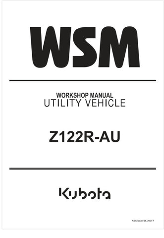 Unlock the full potential of your KUBOTA Z122R-AU Utility Vehicle with the comprehensive Workshop Manual (9Y111-13423) in PDF format. This essential guide provides detailed instructions, diagrams, and specifications to ensure your vehicle operates at peak performance. Whether you're a seasoned mechanic or a DIY enthusiast, this manual is designed to simplify maintenance and repairs.