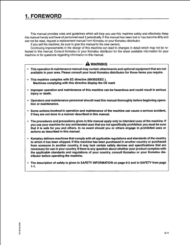 Komatsu PC150HD-5K Crawler Dozer Operation & Maintenance Manual SN K20001-UP - PDF File Download
