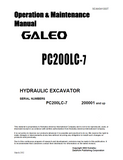 Komatsu PC200LC-7 Excavator Operation & Maintenance Manual S/N 200001-UP - PDF File Download