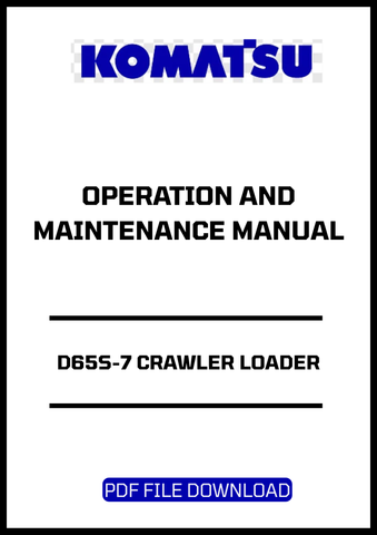 Enhance the performance and longevity of your Komatsu D65S-7 Crawler Loader with our comprehensive Operation & Maintenance Manual, available for instant PDF download. This essential guide, tailored for serial numbers 40001 and up, provides detailed instructions on operation, maintenance procedures, and troubleshooting tips, ensuring your equipment runs smoothly and efficiently. Invest in this manual today to maximize your machine's productivity and minimize downtime.