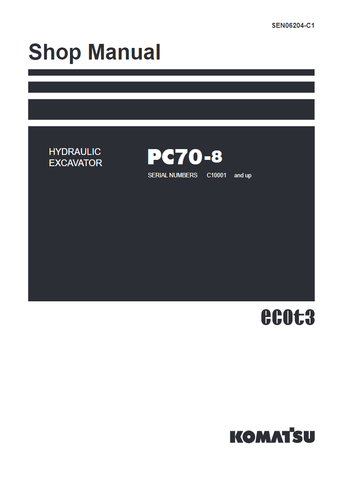 Komatsu PC70-8 Hydraulic Excavator Shop Repair Manual