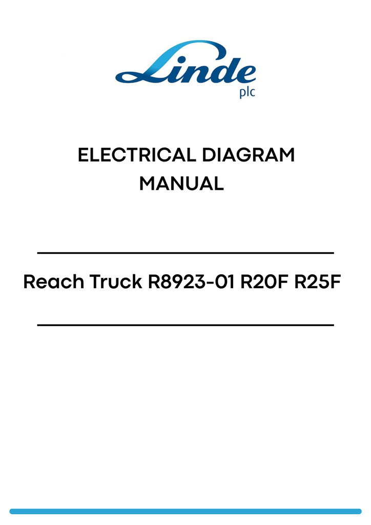 Linde Reach Truck R8923-01 R20F R25F Electrical Diagram Manual ...