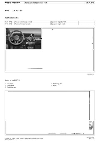 Unlock the full potential of your Mercedes-Benz CLA with our comprehensive C118 Model Service Manual, covering all aspects up to 2020. This PDF file is an essential resource for both DIY enthusiasts and professional mechanics, providing detailed instructions, diagrams, and troubleshooting tips to ensure your vehicle runs smoothly. With easy navigation and clear information, you can confidently tackle maintenance and repairs, saving time and money while keeping your car in peak condition. Don't miss out on 