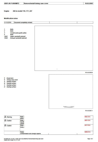 Unlock the full potential of your Mercedes-Benz with the comprehensive M282 Engine Service Manual, covering all models up to 2020. This easy-to-navigate PDF file is packed with detailed diagrams, step-by-step instructions, and essential maintenance tips, ensuring you have everything you need to keep your engine running smoothly. Whether you're a seasoned mechanic or a DIY enthusiast, this manual is an invaluable resource that empowers you to perform repairs and maintenance with confidence. Don't miss out on