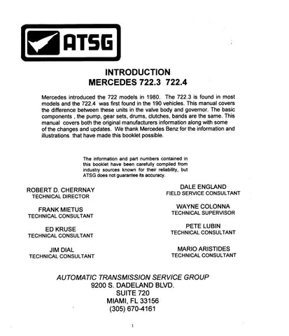 Unlock the full potential of your Mercedes with the comprehensive 722.4 and 722.3 Transmission Service Manual PDF. This essential guide provides detailed instructions, diagrams, and troubleshooting tips to ensure your transmission operates at peak performance. Whether you're a seasoned mechanic or a DIY enthusiast, this manual equips you with the knowledge to maintain, repair, and enhance your vehicle's transmission system. Invest in your car's longevity and reliability today with this invaluable resource.