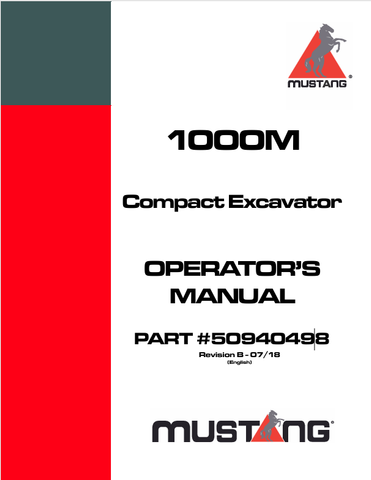 MUSTANG 1000M (50940498) OPERATOR'S MANUAL - PDF FILE