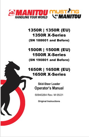 MUSTANG 1350R, 1500R,  1650R (50940264) OPERATOR'S MANUAL - PDF FILE