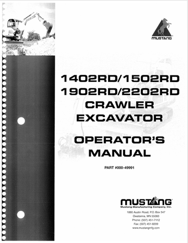 MUSTANG 1402RD, 1502RD (000-49991) OPERATOR'S MANUAL - PDF FILE