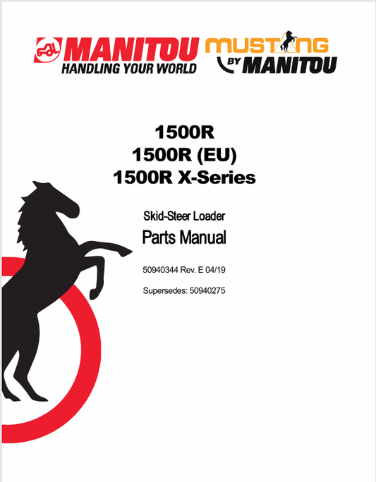 MUSTANG 1500R (50940344) PARTS MANUAL - PDF FILE
