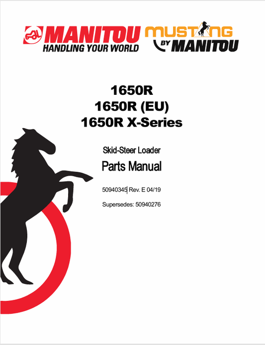 MUSTANG 1650R (50940345) PARTS MANUAL - PDF FILE