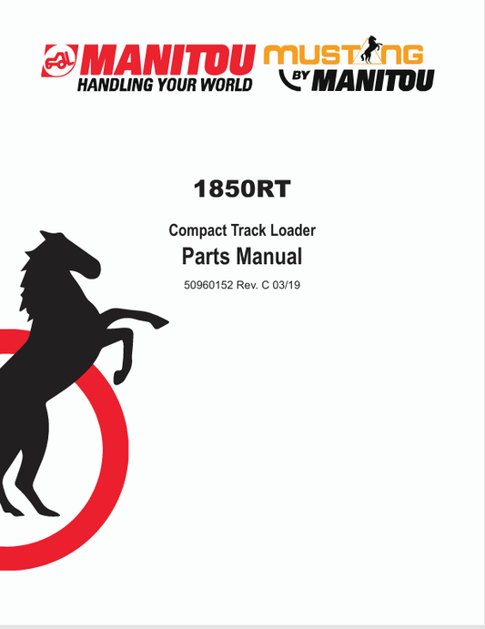 MUSTANG 1850RT COMPACT TRACK LOADER (50960152) PARTS MANUAL - PDF FILE
