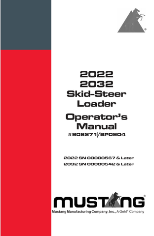 MUSTANG 2022, 2032 (908271) OPERATOR'S MANUAL - PDF FILE