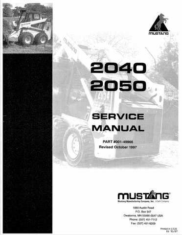 MUSTANG 2040, 2050 (001-49966) SERVICE MANUAL - PDF FILE