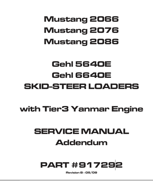 MUSTANG 2066, 2076, 2086 (917292) SERVICE MANUAL - PDF FILE