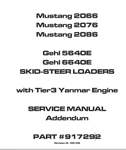 MUSTANG 2066, 2076, 2086 (917292) SERVICE MANUAL - PDF FILE