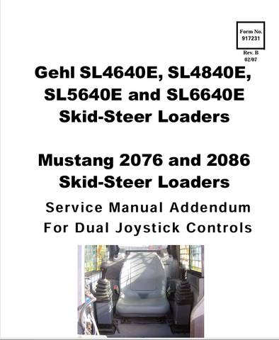 MUSTANG 2076, 2086 SKID STEER LOADER (917231) SERVICE MANUAL - PDF FILE