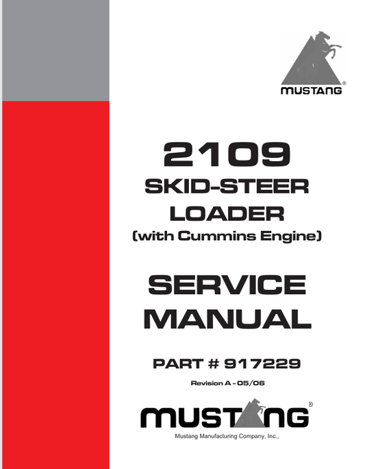 MUSTANG 2109 SKID STEER LOADER (917229) SERVICE MANUAL - PDF FILE