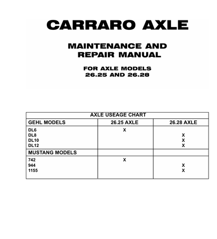 MUSTANG 26.25, 26.28 (908483) MAINTENANCE AND REPAIR MANUAL - PDF FILE