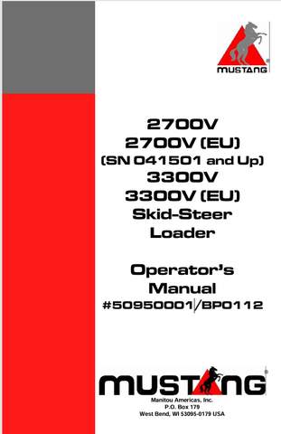 MUSTANG 2700V, 3300V (50950001) OPERATOR'S MANUAL - PDF FILE