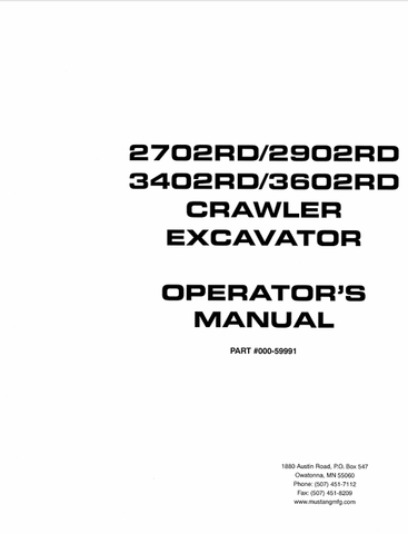 MUSTANG 2702RD, 2902RD (000-59991) OPERATOR'S MANUAL - PDF FILE