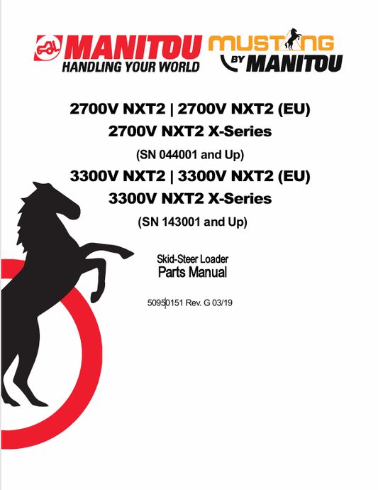 MUSTANG 3300V NXT2 (50950151) PARTS MANUAL - PDF FILE