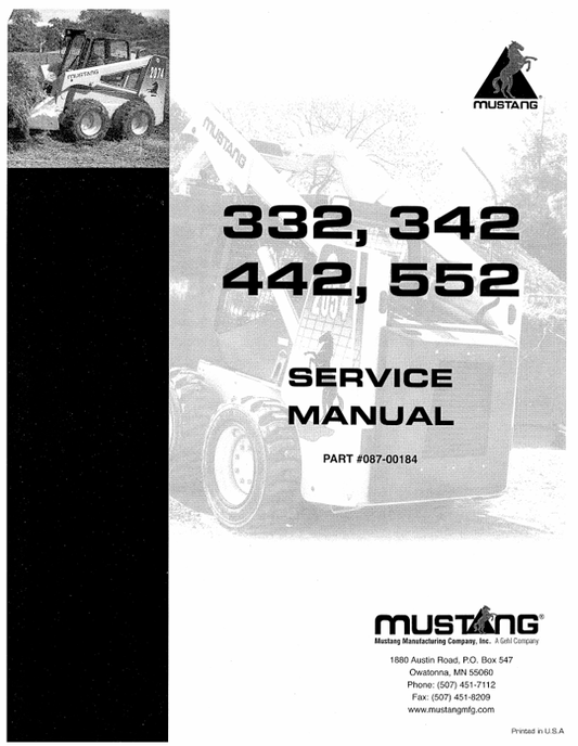 MUSTANG 332, 342, 442, 552 (087-00184) SERVICE MANUAL - PDF FILE