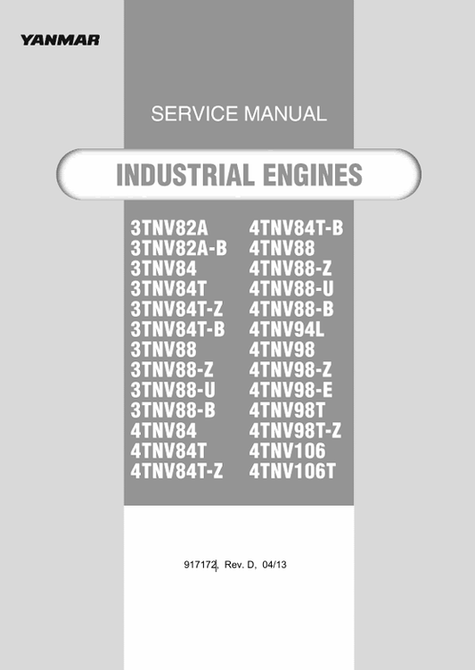 MUSTANG 3TNV82A, 3TNV82A-B (917172) SERVICE MANUAL - PDF FILE