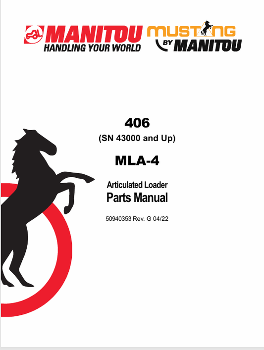 MUSTANG 406 ARTICULATED LOADER (50940353) PARTS MANUAL - PDF FILE