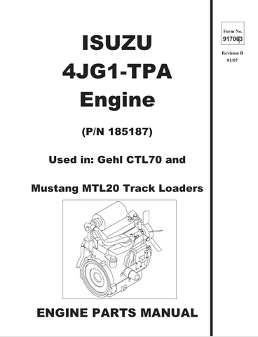 MUSTANG 4JG1-TPA TRACK LOADER (917063) PARTS MANUAL - PDF FILE